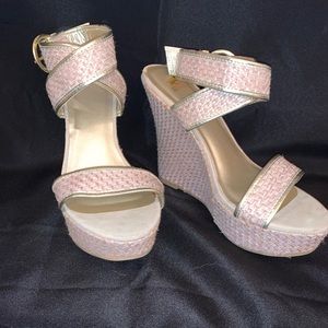 Wedge sandals with ankle straps